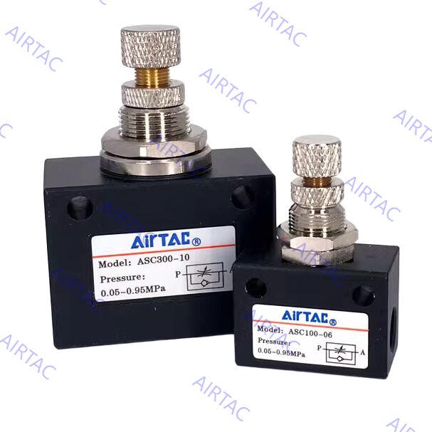 ASC100-06, ASC200-08, ASC300-10, ASC300-15 AirTAC ASC Series One-way Flow Control Valve 1/8", 1/4", 3/8", 1/2"