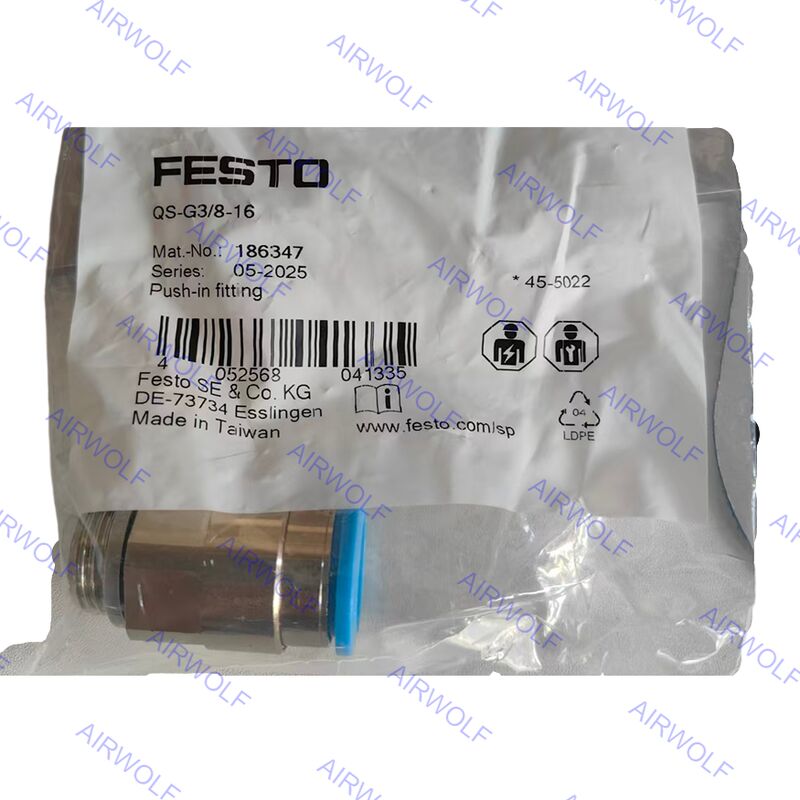QS-G1/4-10-I QS-G3/8-8-I QS-G3/8-10-I QS-G3/8-12-I QS-G1/2-12-I Festo QS Series Push-in Fitting